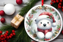 Polar Bear Round Ornament Sublimation PNG Product Image 1