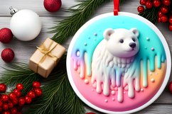 Polar Bear Christmas Ornament Sublimation PNG Product Image 2