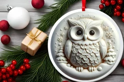 Christmas Owl Sublimation PNG Product Image 1