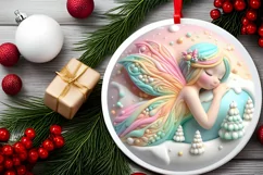 Christmas Fairy Ornament Sublimation PNG Product Image 2