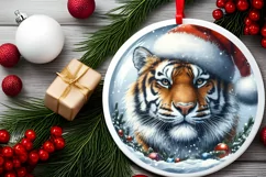 3D Round Tiger Portrait Sublimation PNG Product Image 2