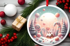Molten Candy Round Ornament Sublimation PNG Product Image 2