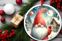 Christmas Gnome Christmas Ornament Sublimation PNG Product Image 2