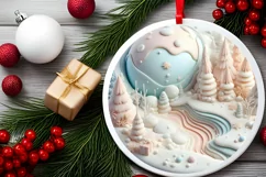 Winter Scene Ornament Sublimation PNG Product Image 2