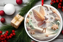Christmas Fairy Ornament Sublimation PNG Product Image 2
