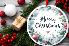 Round Christmass Ornament Sublimation|Clipart Product Image 2