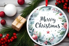 Type Treatment Merry Christmas Ornament Sublimation PNG Product Image 2