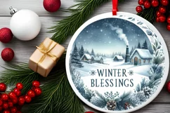 Winter Scene with Polar Bear Sublimation PNG Product Image 2