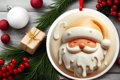 Santa Christmas Ornament Sublimation PNG Product Image 2