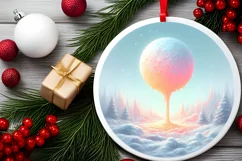 Winter Candy Christmas Ornament Sublimation PNG Product Image 1