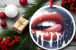 Melting Winter Scene Sexy Lips Sublimation PNG Product Image 2
