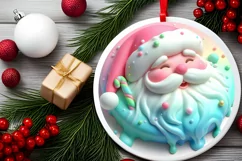 3D Santa Winter Ornament Sublimation PNG Product Image 2