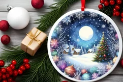 Christmas Watercolor Snowflake Sublimation PNG Product Image 2