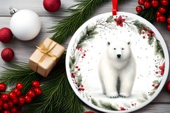 Polar Bear Christmas Ornament Sublimation PNG Product Image 2