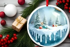 Winter Dog Ornament Sublimation PNG Product Image 2