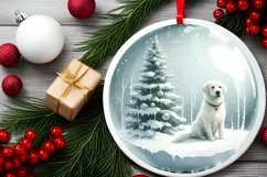 Winter Dog Ornament Sublimation PNG Product Image 2