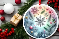 Very Colorful Snowflake Ornament Sublimation PNG Product Image 2