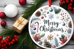 Merry Christmas Ornament Sublimation PNG Product Image 2