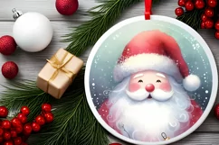 Colorful Santa Ornament Sublimation PNG Product Image 2