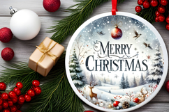 Round Christmass Ornament Sublimation|Clipart Product Image 2