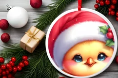 Round Christmas Ornament Sublimation|Clipart Product Image 2