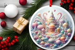 Christmas Candy Melting Edges Sublimation PNG Product Image 1