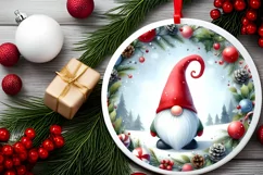 Round Christmas Ornament Sublimation|Clipart Product Image 2