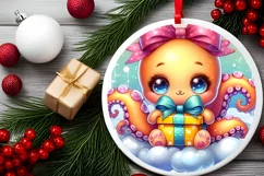 Round Christmas Ornament Sublimation|Clipart Product Image 2