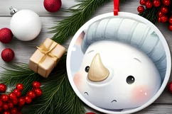 Round Christmas Ornament Sublimation|Clipart Product Image 2