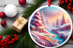 Round Christmass Ornament Sublimation|Clipart Product Image 2