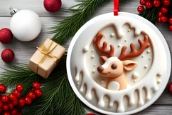 Round Christmas Ornament Sublimation|Clipart Product Image 2