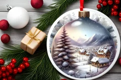 Town Round Ornament Sublimation PNG Product Image 2
