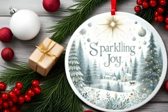 Round Christmas Ornament Sublimation|Clipart Product Image 2