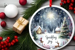 Round Christmas Ornament Sublimation|Clipart Product Image 2
