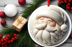 3D Santa Ornament PNG Product Image 2