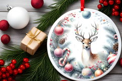 Round Christmass Ornament Sublimation|Clipart Product Image 2
