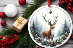 Round Christmas Ornament Sublimation|Clipart Product Image 1