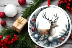 Round Christmas Ornament Sublimation|Clipart Product Image 2