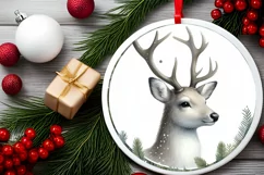 Round Christmas Ornament Sublimation|Clipart Product Image 2
