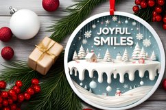 Joyful Smiles Round Ornament Sublimation PNG Product Image 2
