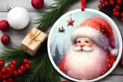 Round Christmas Ornament Sublimation|Clipart Product Image 2