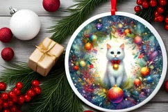 Watercolor Cat Ornament PNG Product Image 2