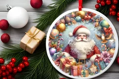 Santa Centered Christmas Painting PNG Product Image 2