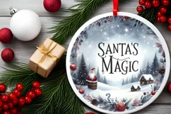 Round Christmas Ornament Sublimation|Clipart Product Image 1