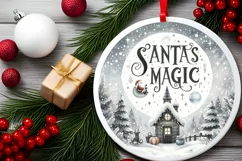 Round Christmas Ornament Sublimation|Clipart Product Image 2