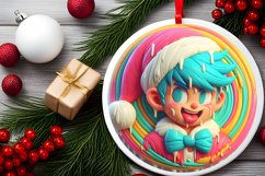 Santa's BOY Round Ornament Sublimation PNG Product Image 2