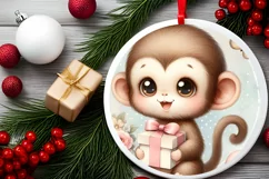 Round Christmas Ornament Sublimation|Clipart Product Image 2