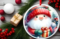 Round Christmas Ornament Sublimation|Clipart Product Image 2