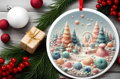 Winter Candy Christmas Ornament Sublimation PNG Product Image 1