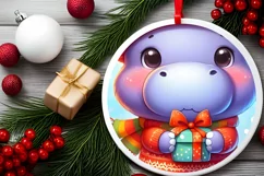 Round Christmas Ornament Sublimation|Clipart Product Image 2